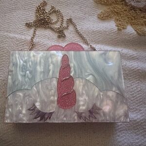 Unicorn Design Women's Bag - Pink and Silver